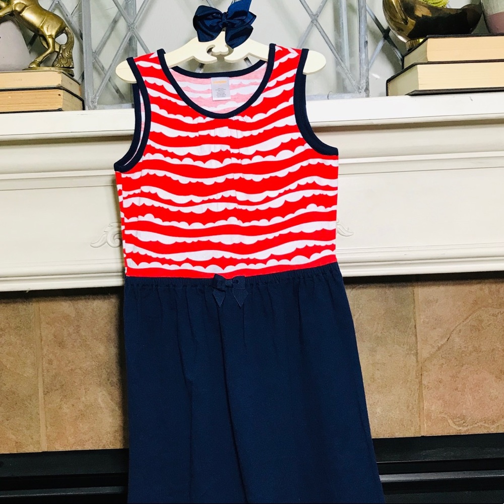 COPY - Gymboree sleeveless 100% cotton dress w/ hair bow